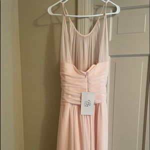 B2 Jasmine Blush pink full length bridesmaid dress